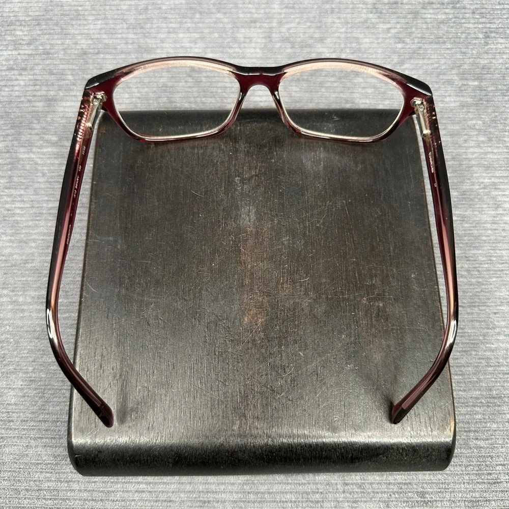 Bebe Promising Berry Purple Rhinestone Rectangular Eyeglasses Frames 512 135